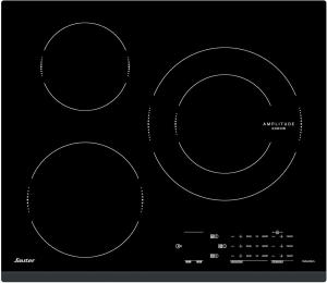 Image Plaque Induction Sauter SPI4360B - Table de Cuisson Encastrable - 3 Foyers - 7200W - Noir