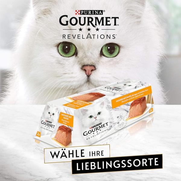 Image Lot 58 portions Mousseline Poulet Bœuf Purina GOURMET REVELATIONS pour chat - 48x57g