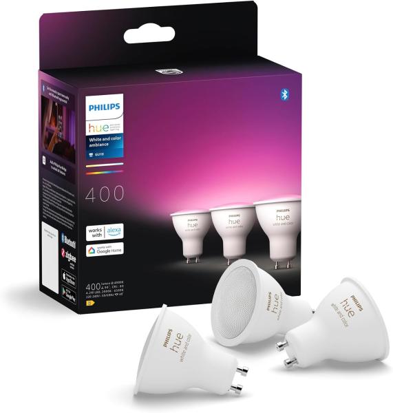 Image Pack de 3 ampoules connectée Philips Hue GU10 White and Color Ambiance