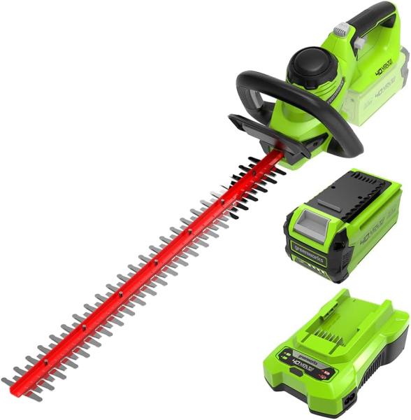 Image Taille-Haie à Batterie Greenworks G40HT61K2 Lames Double Action 61 cm