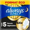 Image Pack de 64 Serviettes Hygiéniques Always Ultra Extra Secure Night - Taille 5