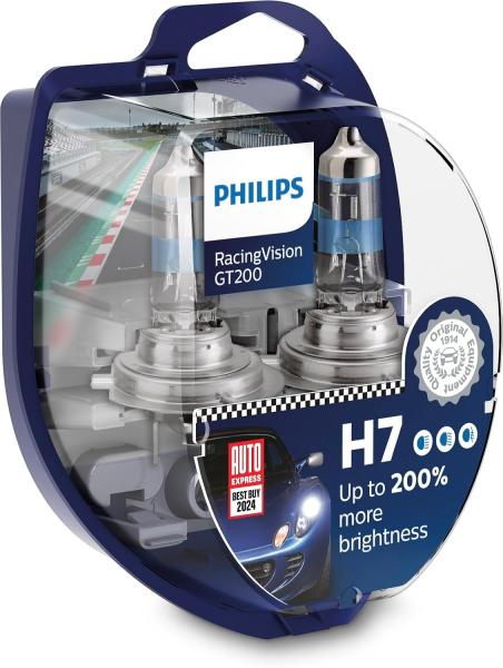 Image Pack 2 Ampoules Phare Auto Philips RacingVision GT200 H7 Blanc