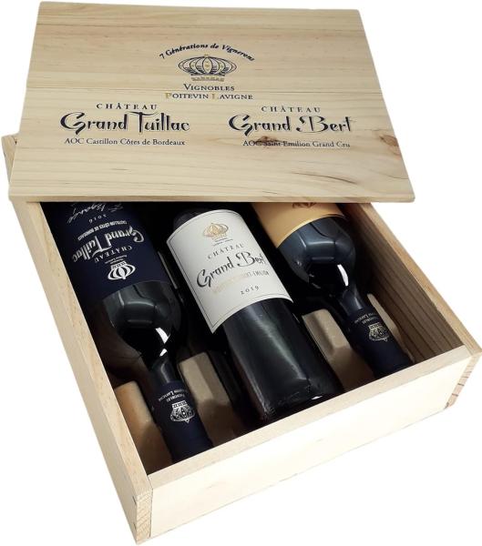 Image Coffret Découverte 3 Bouteilles CHATEAU GRAND BERT & Château Grand Tuillac - Saint Emilion Grand Cru & Castillon Côtes de Bordeaux