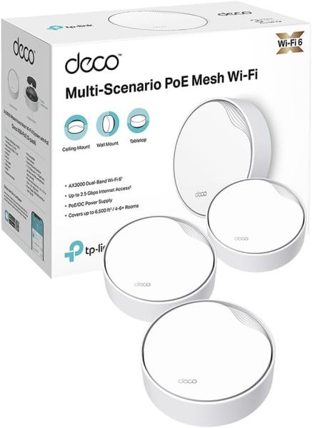 Image Pack de 3 répéteurs Wifi TP-Link Deco WiFi 6 Mesh AX3000Mbps bi-bande avec PoE Deco X50-PoE