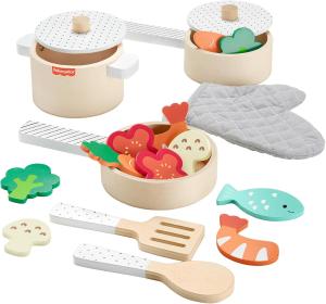 Image Coffret Jouet Cuisine Fisher-Price HXT83 - 19 pièces en Bois