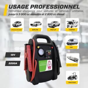 Image Démarreur d'Urgence MAXTOOLS JS500 2200 A 22 Ah Moteurs Diesel et Essence