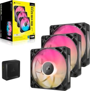 Image Pack 3 Ventilateurs PC CORSAIR iCUE Link RX120 Max RGB 120mm PWM