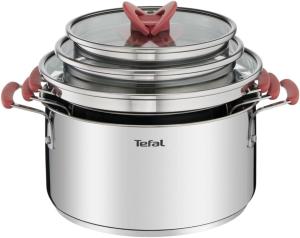 Image Pack 6 Pièces Tefal G720S674 Opti’Space - Lot de 3 faitouts 18/20/24 cm + 3 couvercles verre