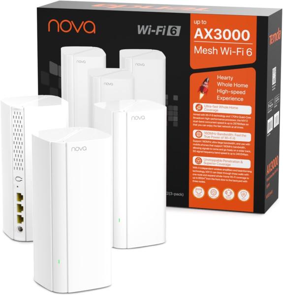 Image Pack 3 Système WiFi Mesh Tenda Mesh WiFi 6 AX3000 Nova MX12 - Couverture de 330㎡