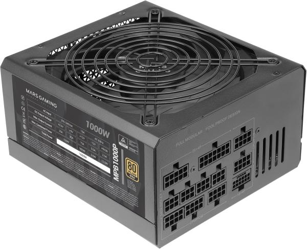 Image Alimentation Modulaire Mars Gaming MPB1000P ATX 3.1 1000W - 80Plus Gold, couleur noire